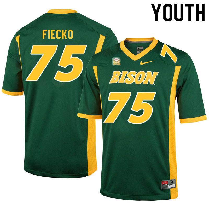 Youth #75 Trevor Fiecko North Dakota State Bison College Football Jerseys Sale-Green